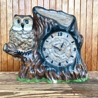 1980 vintage ceramic owl clock