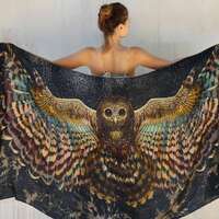 Night Owl ~ Owl wings scarf costume best festival clothing women - Owl wrap shawl pashmina best Moth