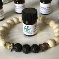 Lava Stone Diffuser Bracelet: Howlite, Hematite Owl, Essential Oil Blend