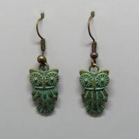 Owl Patina Earrings