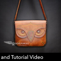 Leather Bag Pattern: Owl Design DIY Template - Unisex Satchel PDF