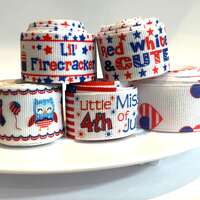 7/8" july fourth grosgrain ribbon,ribbon,july 4h hair bow,july 4th bow,independence day ribbon,