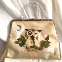 Vintage 1960s Owl Decorated Handbag Purse