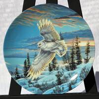 Cynthie Fisher Snowy Owl Plate, Limited Edition Collectors Plate, 1992