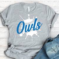 Owls Baseball SVG, Paint Splatter Decal (Digital Files)