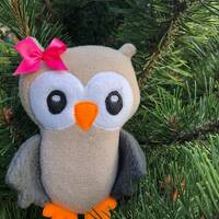 ITH Owl plushie embroidery design file for use with an embroidery machine