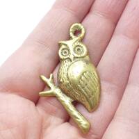 Vintage 1960s Brass Owl Pendant, Wonderful Animal Piece Amazing Look, Unusual Pendant, Necklace Piec