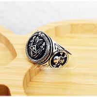 Handmade Sterling Silver Owl & Skull Ring: Turkish Ottoman Style
