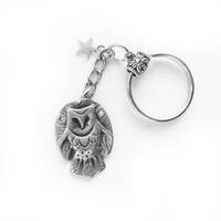 Owl keyring keychain owl keyfob barn owl zipper pull charm FREE SHIPPING in USA