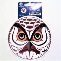 Coast Salish First Nation 'Owl' Vinyl Sticker Decal Pacific North West Native Indigenous Art