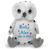 Snow Owl, Birth Announcement, Baby Gift, keepsake, teddy bear, LE