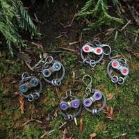 Owl Earrings (7/8") made from: Recycled Bicycle Chain Links~Cute!!