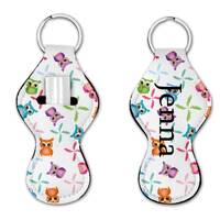 Owl Chapstick Holder, Chapstick Keychain, Party Favors, Personalized Gift, Lip Balm Holder
