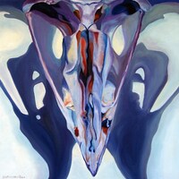 Barred Owl Skull Original Fine Art Oil Painting