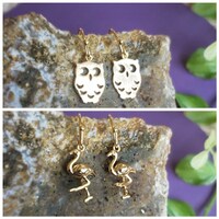 18K Gold-Filled Mini Owl -OR- Flamingo Earrings