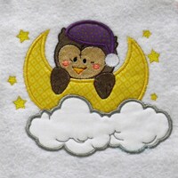Sky Baby Owl  Patch Embroidery Design, Multiple Formats, baby, nursery