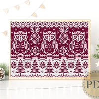 Nordic Sampler Christmas Owls Cross Stitch Snowflakes Ornaments Pattern Instant Download Counted Cro