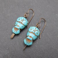Owl bead earrings