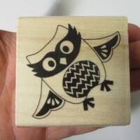Masquerade Mask Owl Rubber Stamp-Owl Stamps-Halloween Stamps