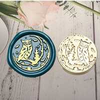 Owl on Moon Wax Seal Stamp Kit