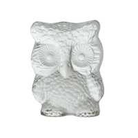 Vintage MCM Dalzell Viking Satin Glass Owl Figural Bookend Statue with Original Label