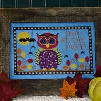 Owl at the Moon cross stitch pattern chart Vintage NeedleArts Teresa Webendorfer Halloween owl fall 
