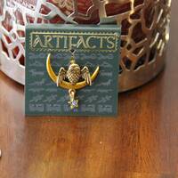 JJ Jonette Halloween Owl Pin, Dangling Star, Copper Tone