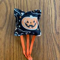 Pumpkin, Black Cat, Owl Halloween Catnip Toss Toy with Ribbons