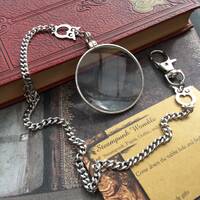 Owl magnifying glass on chain, Steampunk monocle, Owl lover gift, Steampunk magnifier, Steampunk cos
