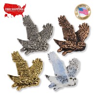 Creative Pewter Designs Snowy Owl Bird Pewter Lapel Pin Brooch, B069