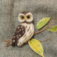 Felted owl brooch Needle felted bird pin Felted owl Owl gift Needle felt animal brooch Gift for girl