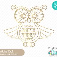 Single Line Owl Foil Quill SVG SK-014 - Foil Quill | Sketch Pens | Infusible Ink Pens | Engraving |