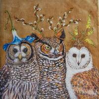 3 Decoupage Napkins, Owl Decoupage Napkins, Whimsical Paper Napkin, Napkins for Decoupage, Decorativ