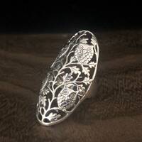 Owl Vines Silver Ring // Silver Owl Ring // 925 Sterling Silver // Sterling Owl Ring