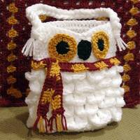 Crochet Owl Purse - UNLINED Handbag - For Children Or Adults - Potter Theme