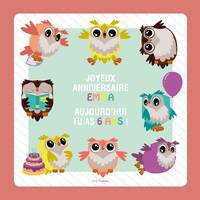 Carte Anniversaire Hiboux