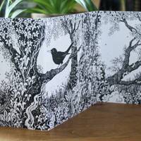 Owls and Blackbirds Concertina Greetings Card