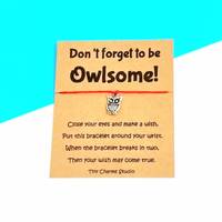 Owl Wish Bracelet, Owl Jewellery, Motivational Gift, Inspirational Gift, Friendship Bracelet