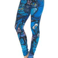 Blue Owl Leggings by USA Fashion™, Creamy Soft Leggings® Collection, Buttery Soft, Digital