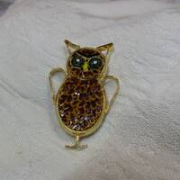 Lucky Micro Mosiac Owl Brooch Made in Italy