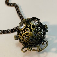 Antique Bronze Owl Locket Necklace: Aromatherapy Essential Oil Diffuser