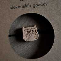 Olive Wood Owl Charm Bracelet - Adjustable Cord