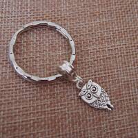 Owl Keyring: Heart Charm, Owl Lover Gift