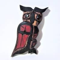 Coast Salish First Nation 'Owl' Carving West Coast Native Indigenous Art
