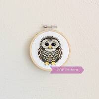 Chaco Owl cross stitch PDF - Chaco Owl embroidery - Instant download - Small