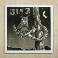 Robert Owl Keen PrintCountry Music Art Print | Woodcut Style Risograph Print | Home Decor&nbsp;Gift 