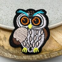 OWL Embroidered IRON on patch OWL Heat Adhesive bird Owl Animal Patches, Adhesive owl patch, Hole Je