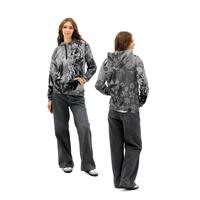 Owl and Floral Hoodie, Black and White Nature Graphic, Unisex Cotton Pullover