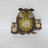 Vintage Owl Clock Arnels Ceramic