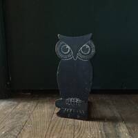 Antique Owl Halloween Door Stop Wedge Primitive Wood Hand Made Original